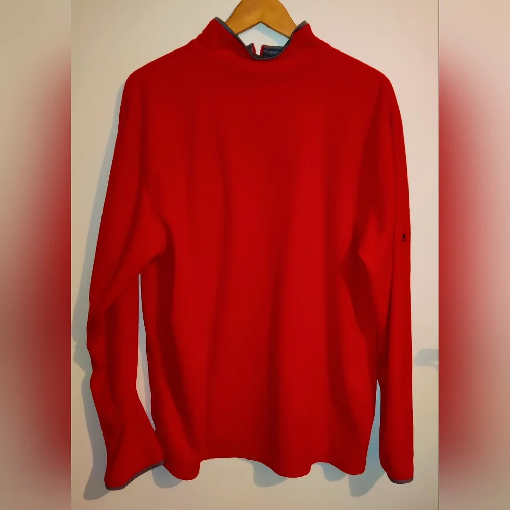 Majestic Men's Size Large Red Pullover Sweater Quarter Zip Chicago Blackhawks - Picture 3 of 4